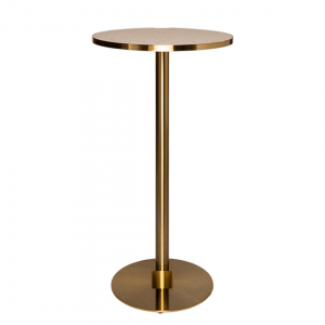 Brass Cocktail Bar Table Hire w/ Pink Terazzo Top