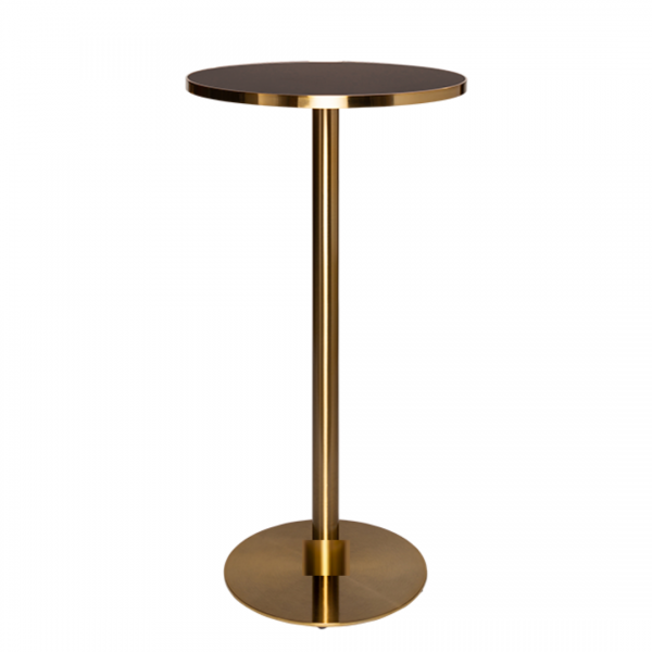 Brass Cocktail Bar Table Hire w/ Black Marble Top