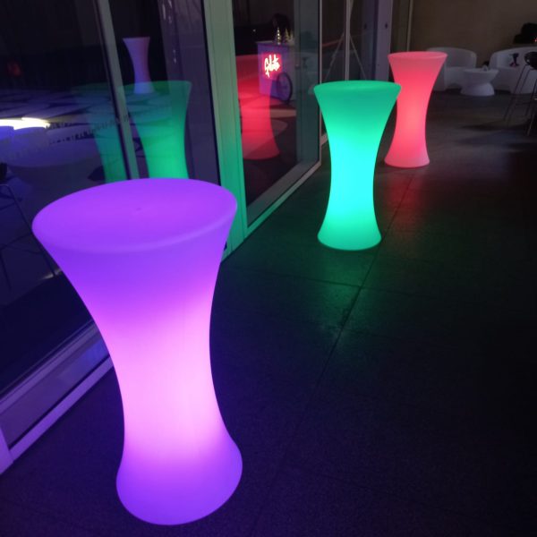 glow cocktail tables at a cocktail event