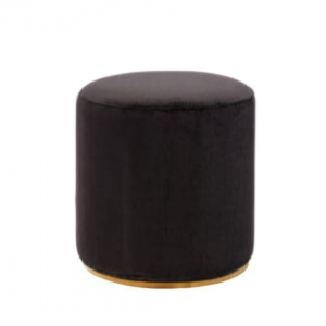 Black Velvet Ottoman Stool