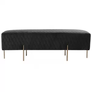 Black velvet Ottoman Bench