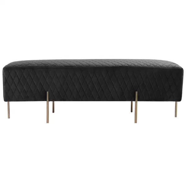 Black velvet Ottoman Bench