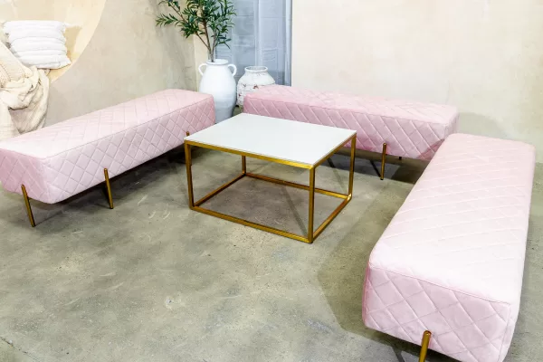 Pink Velvet Ottoman Benches