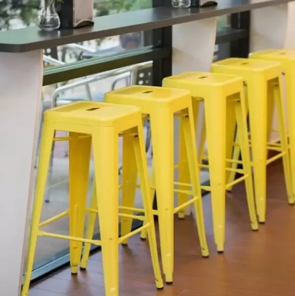 yellow tolix stool