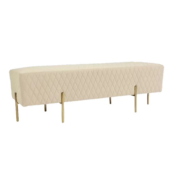 White Velvet Ottoman Bench