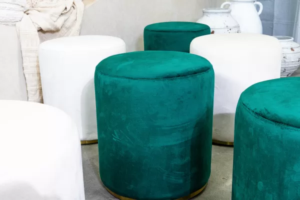 Emerald Green Velvet Stool