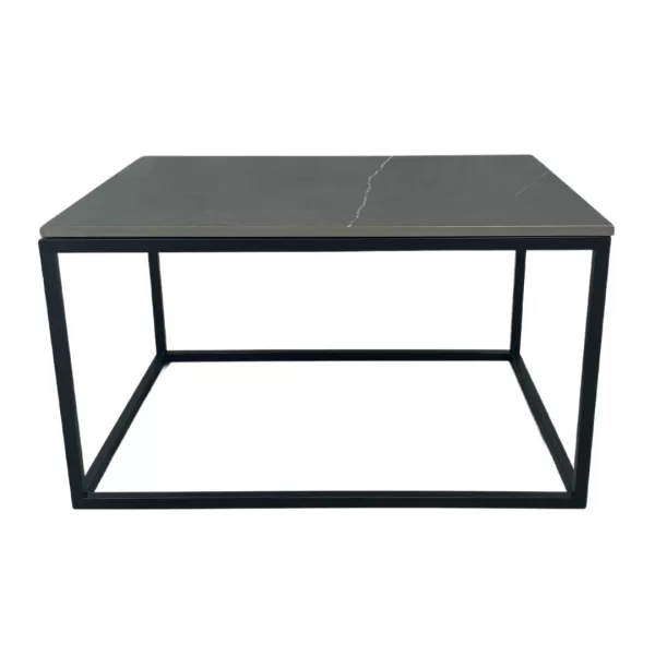 Black Rectangular Coffee Table with Black Top