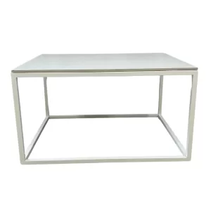 White Rectangular Coffee Table with White Top