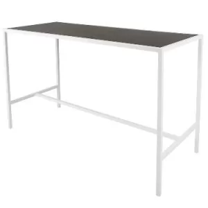 white rectangle tapas table with black top