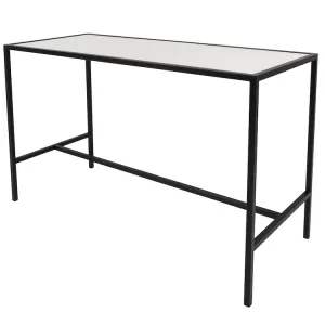 black tapas table with white table top