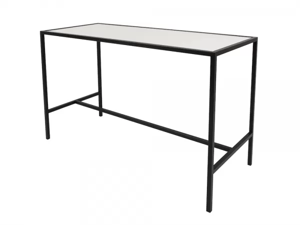 black tapas table with white table top